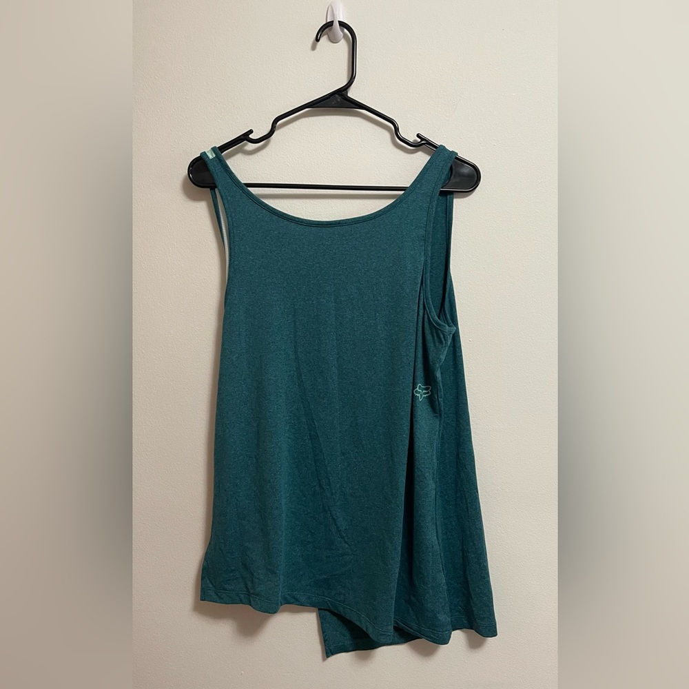 FOX - Women’s Layered TruDri Tech Tank Top - Blue w/ Teal Accent Back‎ - Size S